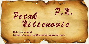 Petak Miltenović vizit kartica